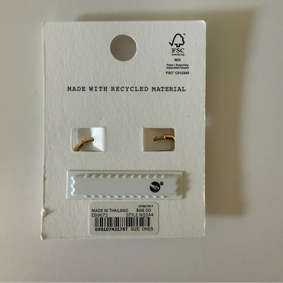 NWT Madewell Demi-Fine Medium Hoop Earrings - Picture 4 of 6